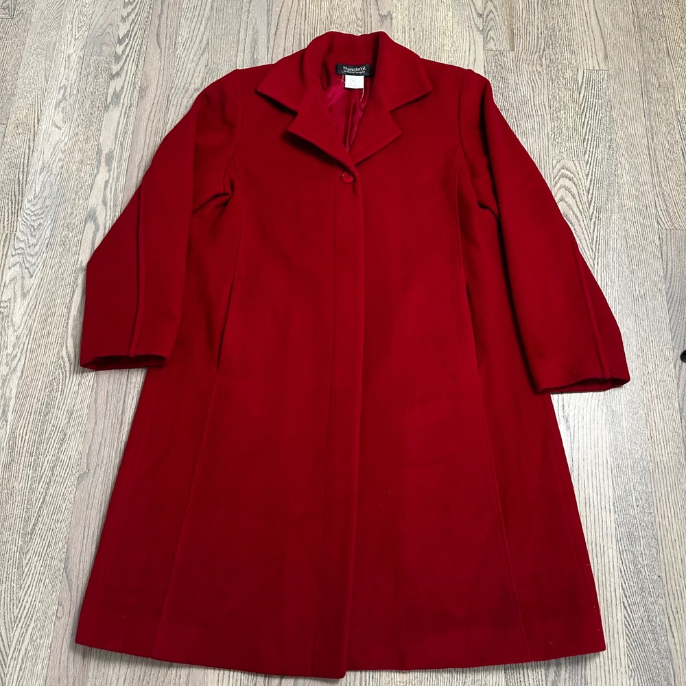 Vtg Harve Bernard Signature Red Wool Coat Classic Women's Outerwear